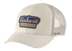 Rugged Flex™ Twill Mesh-Back Script Patch Cap, Chalk 1