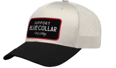 Barricade Curved Bill Snapback Hat - White/Black 1