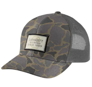 Wool Meshback Camo Logo Patch Cap- Khaki Vintage Camo 1