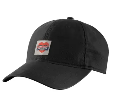 Women's Heart Patch Canvas Ballcap- Black 1