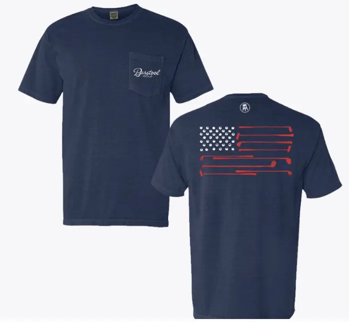 Barstool Golf Flag Pocket Tee - Navy 1
