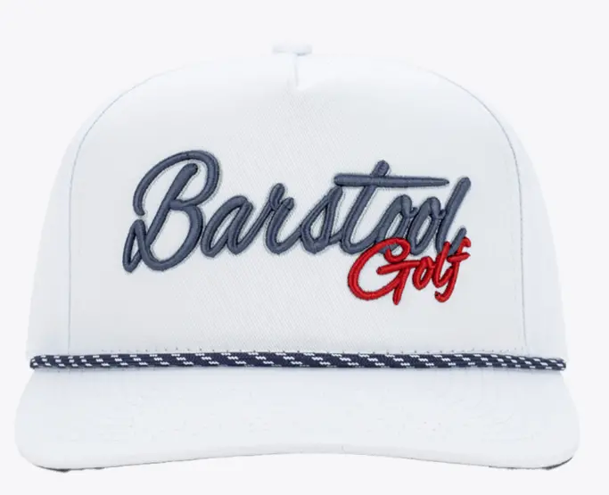 Barstool Golf 5-Panel Rope Twill Snapback - White 1