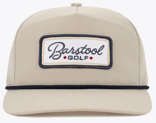 Barstool Golf 5-Panel Nylon Rope Snapback - Sand/Navy 1