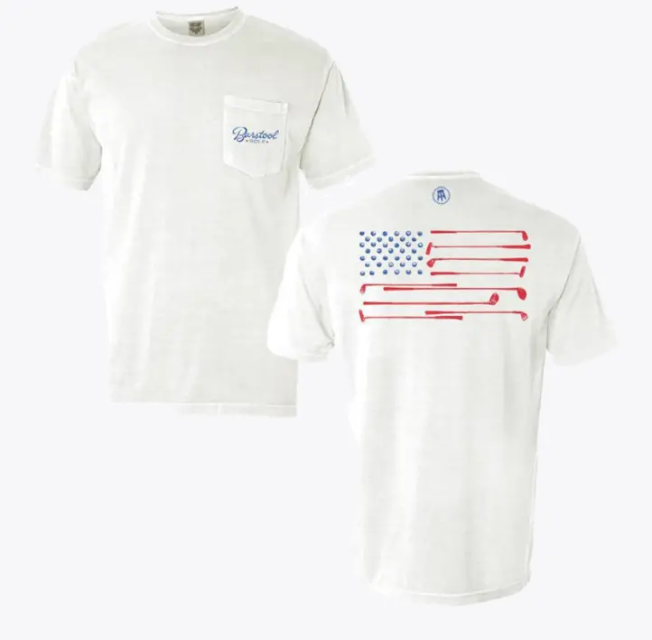 Barstool Golf Flag Pocket Tee - White 1