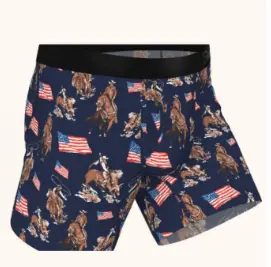 The Bootstraps & Chaps - Americana Cowboy Ball Hammock® Pouch Underwear With Fly 1