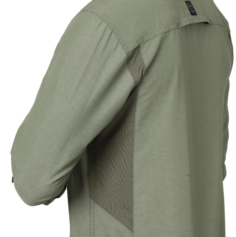 Atg -X- Wrangler® Mixed Material Shirt - Dusty Olive 3