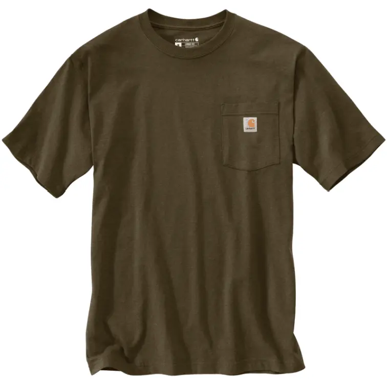 K87 - Loose Fit Heavyweight Pocket Tee- Burnished Logs Heather 1
