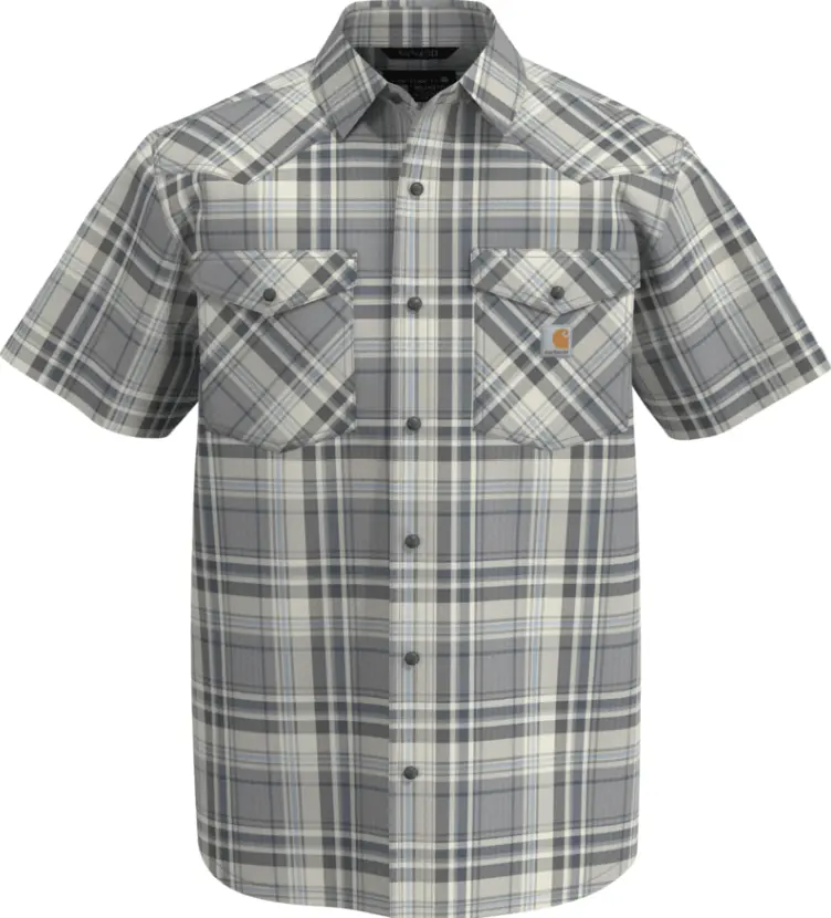 Montana Bozeman Relaxed Ss Plaid Shirt- Carhartt Grey 1