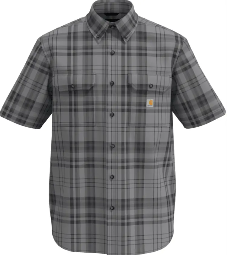 Fort Loose Ss Plaid Shirt- Carhartt Gray 1
