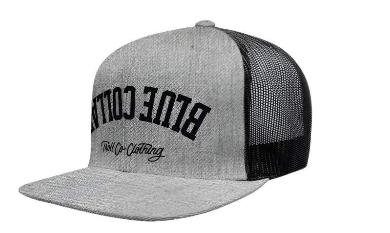 Bc Bottoms Up Flat Brim Trucker - Gray Heather Black 1