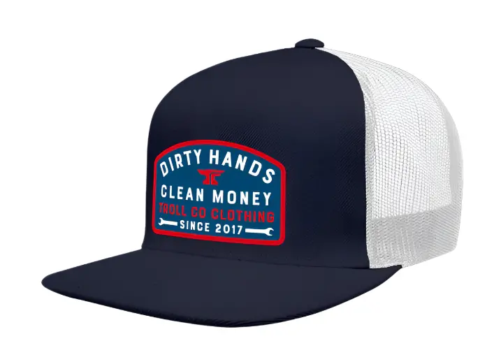 Dhcm Wrench Flat Brim Trucker - Navy White 1