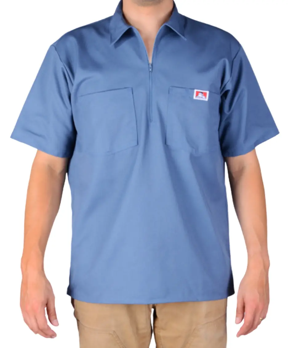 1/2 Zipper Short Sleeve - Steel Blue 1