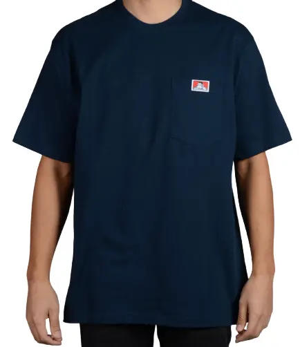 Heavy Duty Short Sleeve Pocket T-Shirt: Navy 1