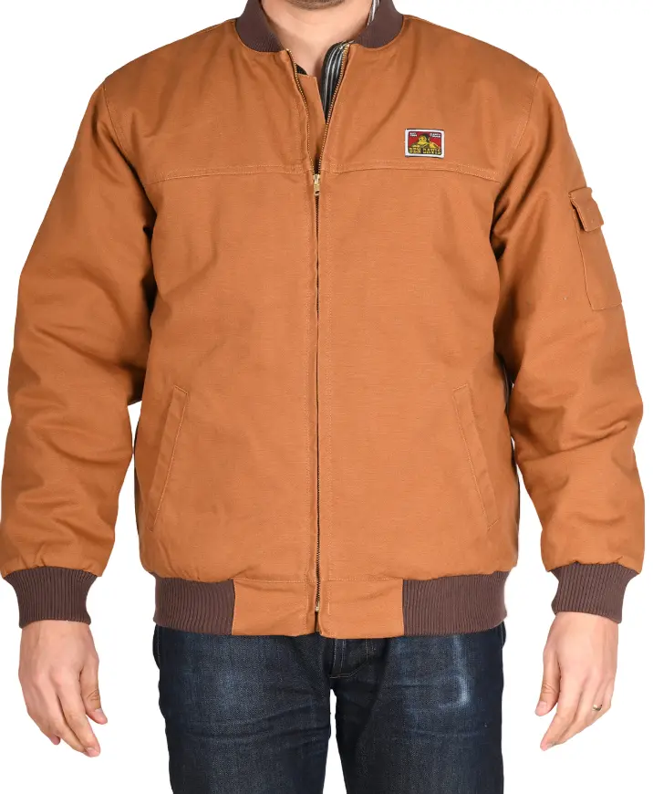 Canvas Bomber Jacket- Brown 1