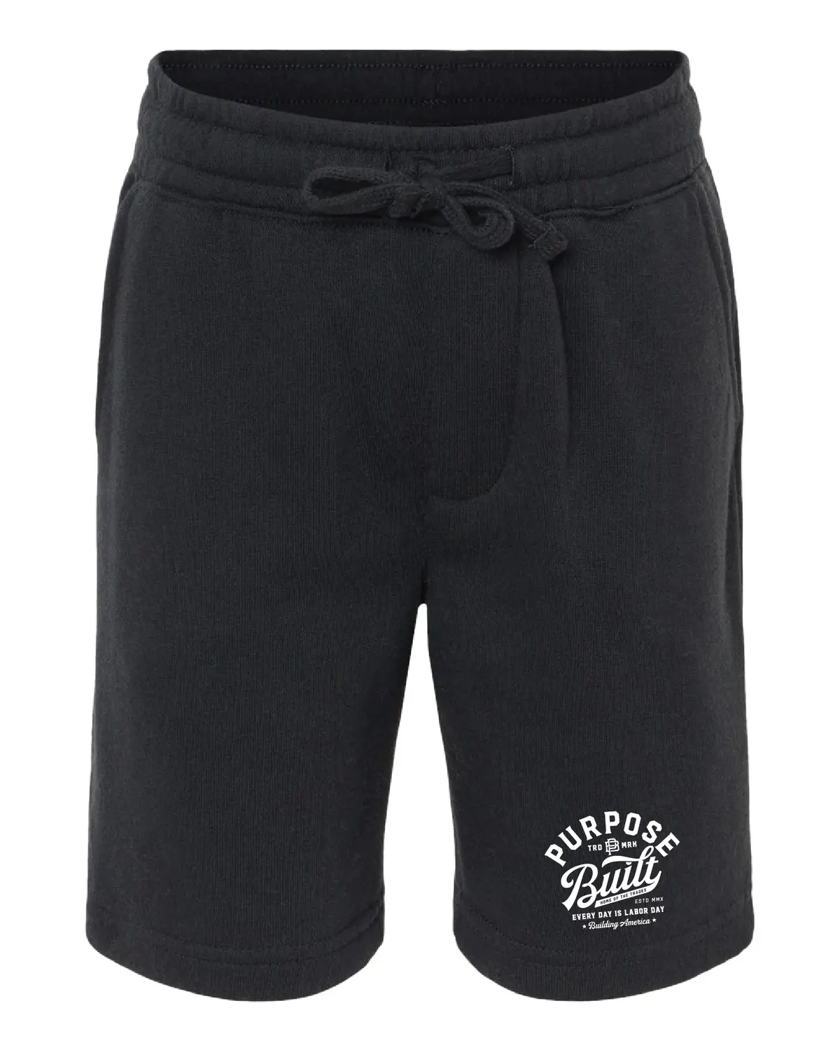 Youth Script Fleece Shorts, Black 1