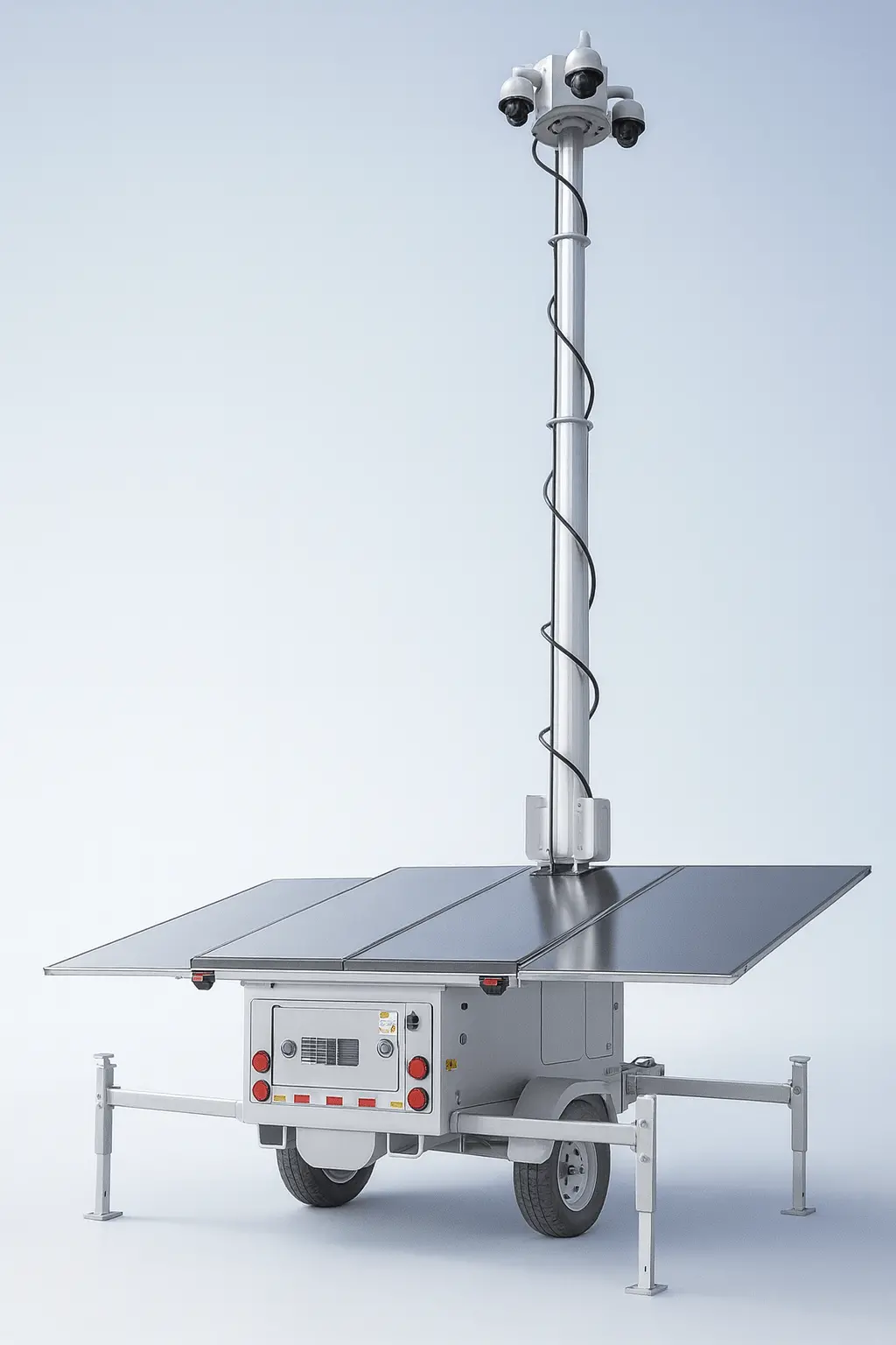 Mobile Solar Surveillance Tower For Construction Site Security Ms-Series 1