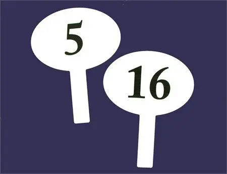 1-Sided Bravo Permanent Plastic Bidder Paddles (Set Of 44) 1