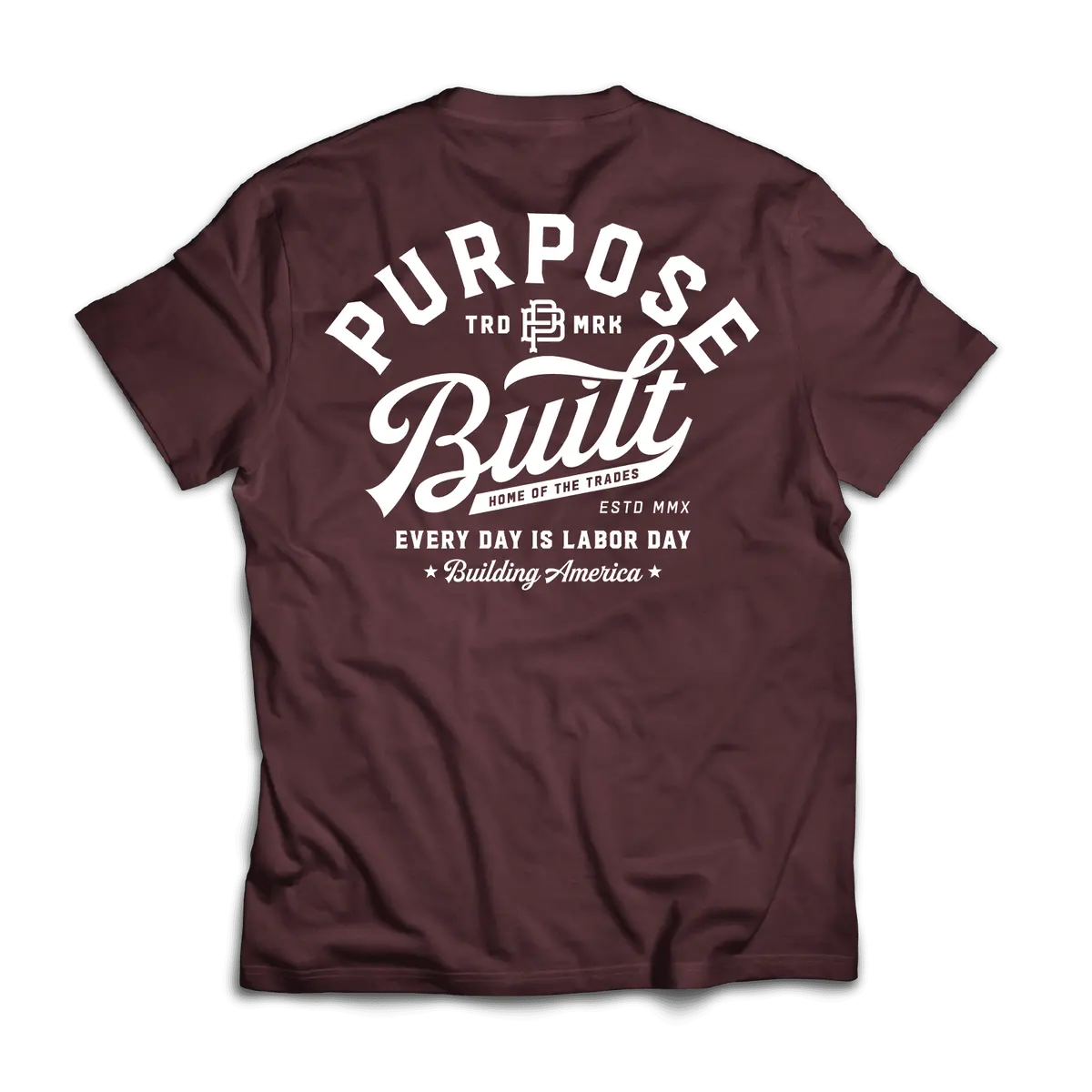 Pb Script Tee, Maroon 1