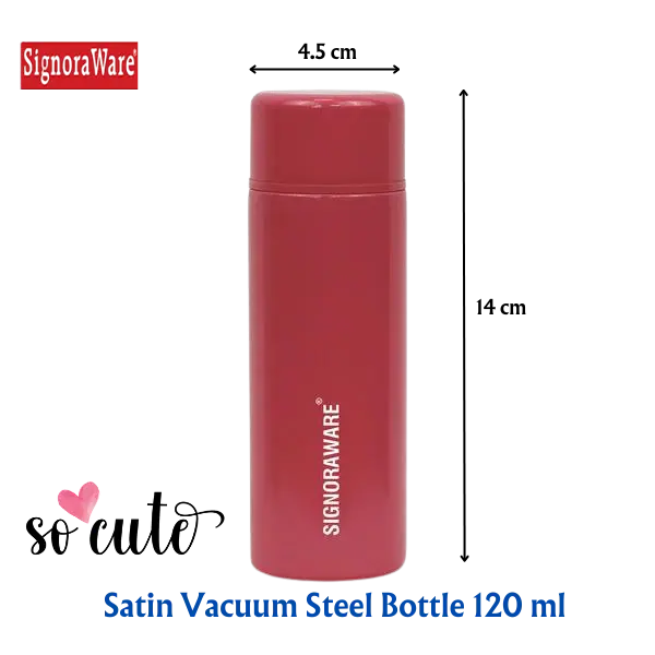 Signoraware Satin Vacuum Steel Bottle 120 Ml | Cute | Travel | Home | Gift 2