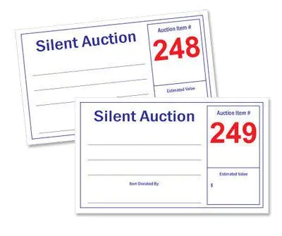 Silent Auction Numbered Display Cards (250/Pack) 1