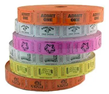 Single Tickets (2000/Roll) - 6 Styles 1