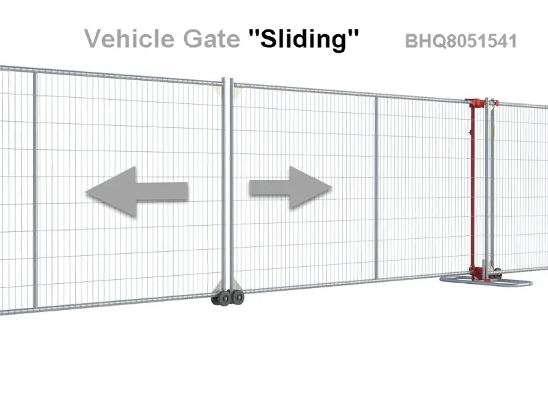 Sliding Vehicle Gate Kit For Temporary Fence 1