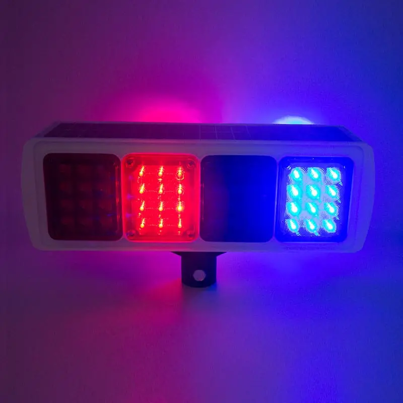 Solar Powered Strobe Flash Light In Blue And Red 2