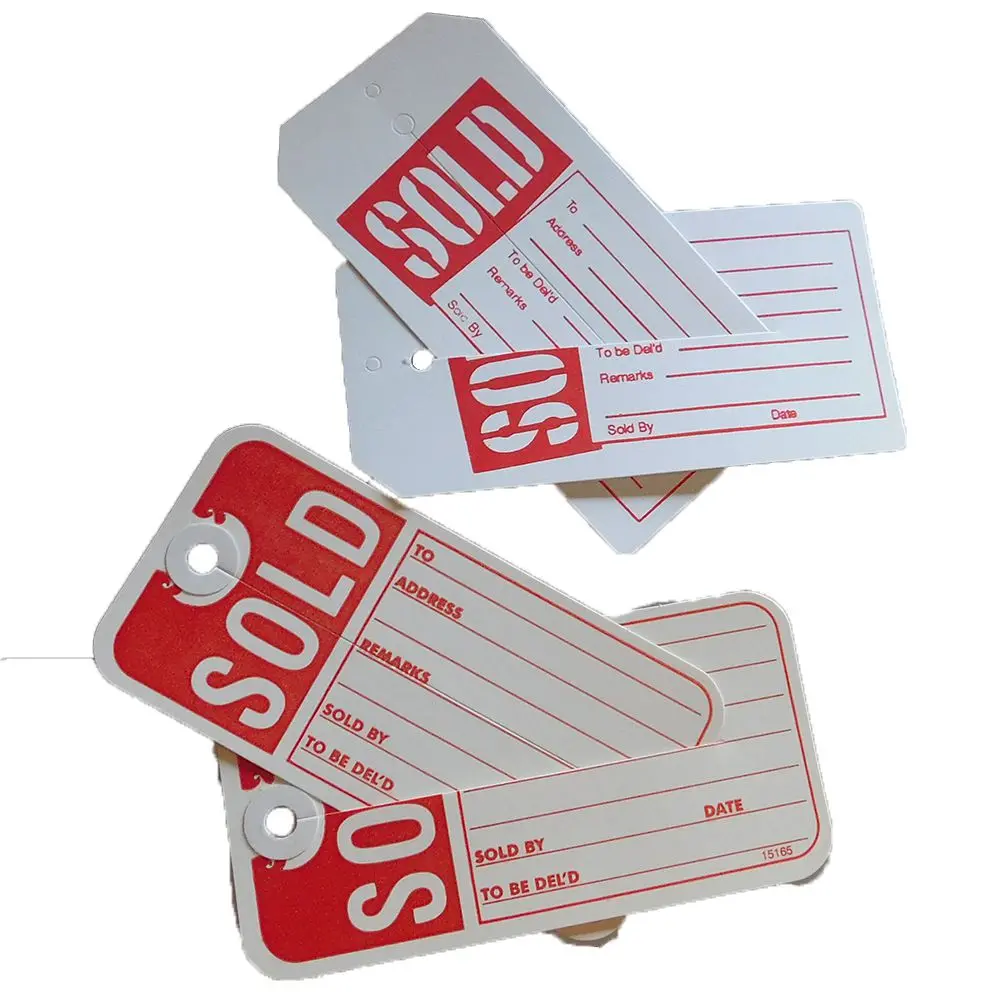 Sold Tags W/Slit (100/Pack) 1