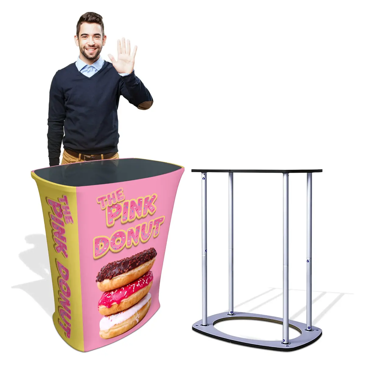 Custom Square Trade Show Podium 1