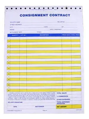 2-Part ( Standard Consignment Form (100/Pack) 1