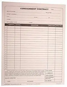 Standard Consignment Form (50/Pad) 1