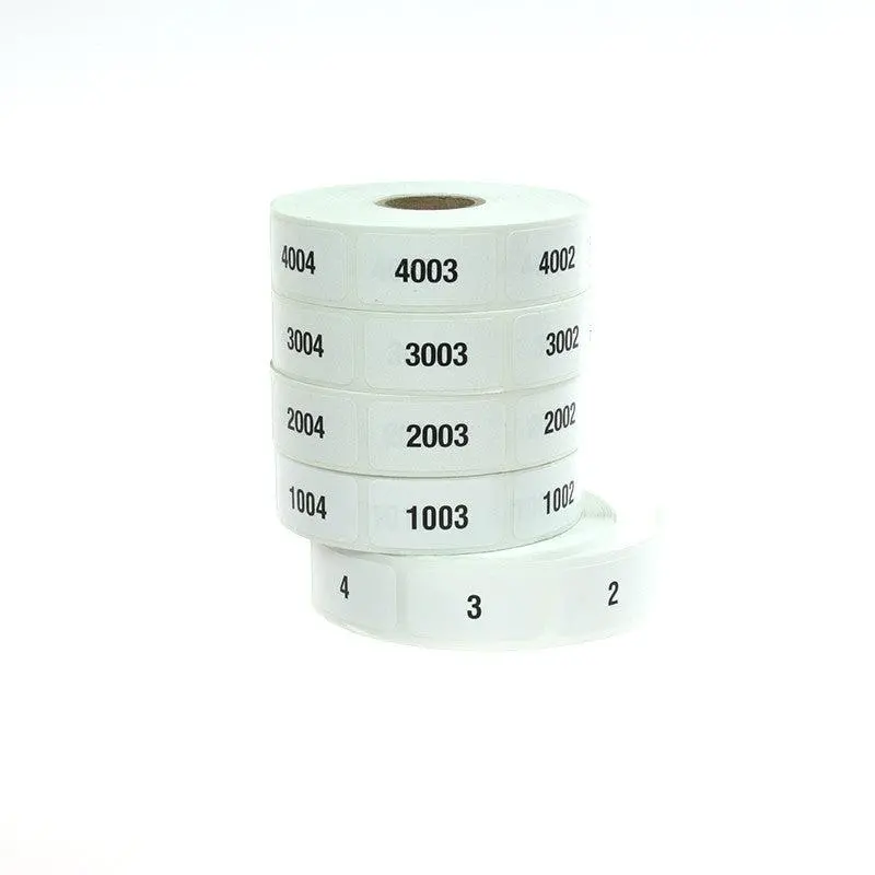 Stock Consecutive Numbered Roll Labels (1000/Roll) 1