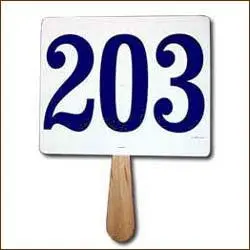 Pre-Numbered Supra Bid Paddles, Stock (100/Set) 1 Or 2-Sided 1