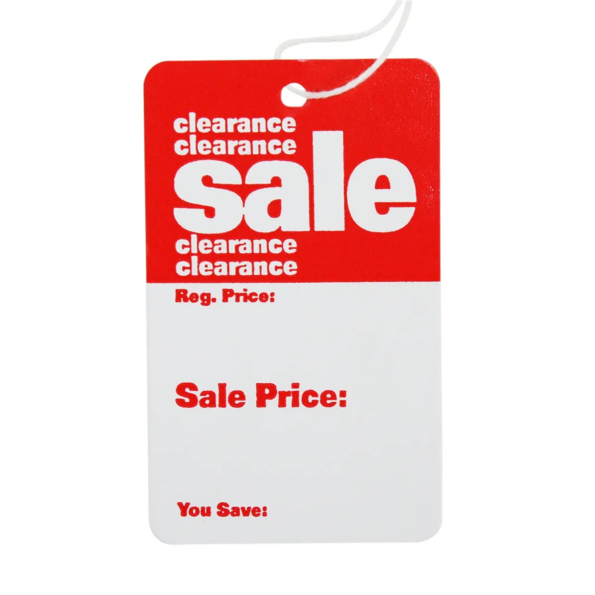 Strung Clearance Sale Tag (100/Box) 1