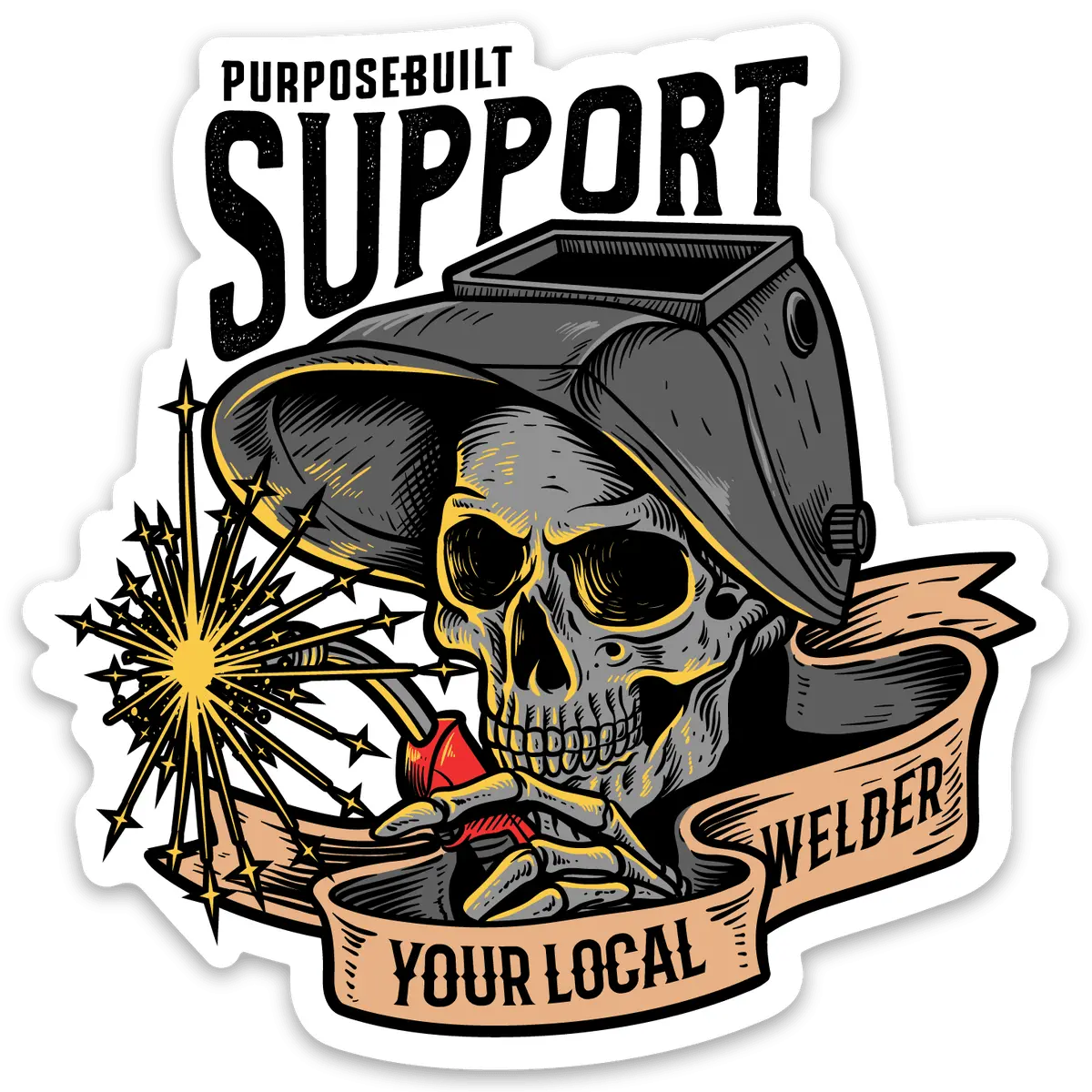 Support Your Local Sticker 3In - Welder 1