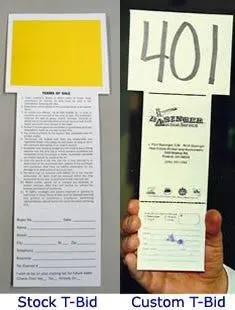 T-Bid Card, Stock (250/Pack) 1