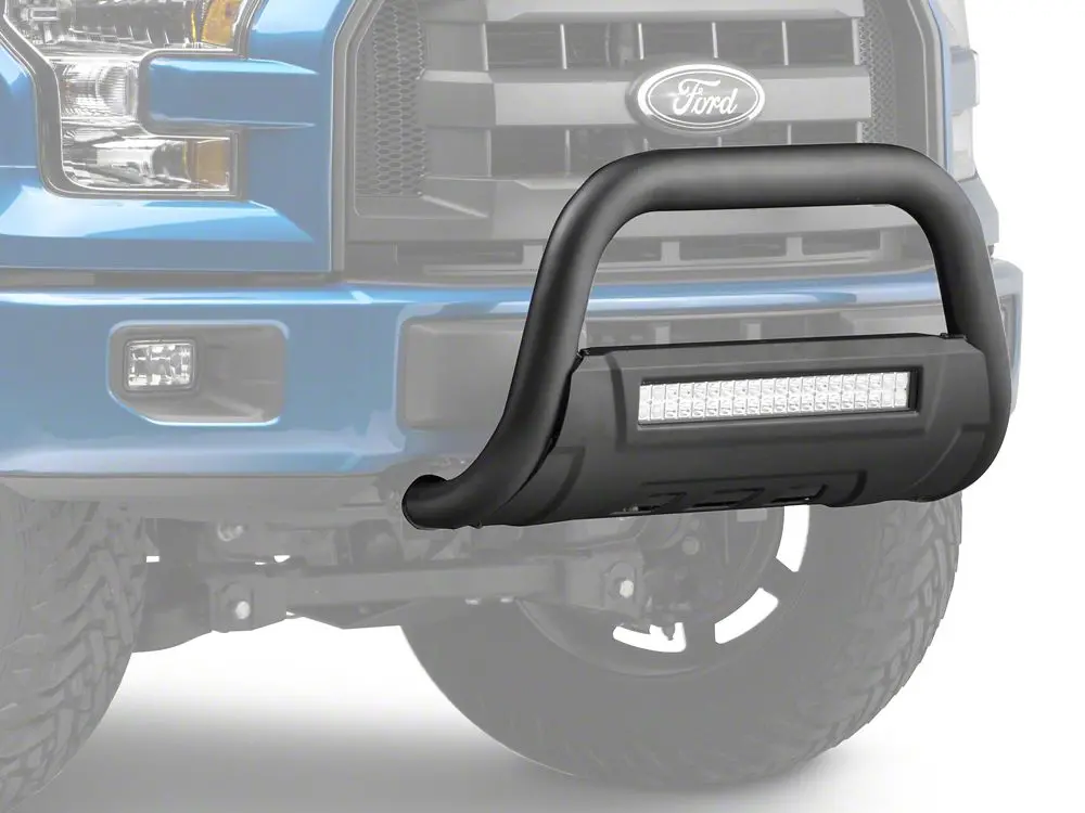 Barricade HD Textured Black Bull Bar with Skid Plate and 20-Inch Dual-Row LED Light Bar – Fits 2004–2025 Ford F-150 (Excl. Raptor)