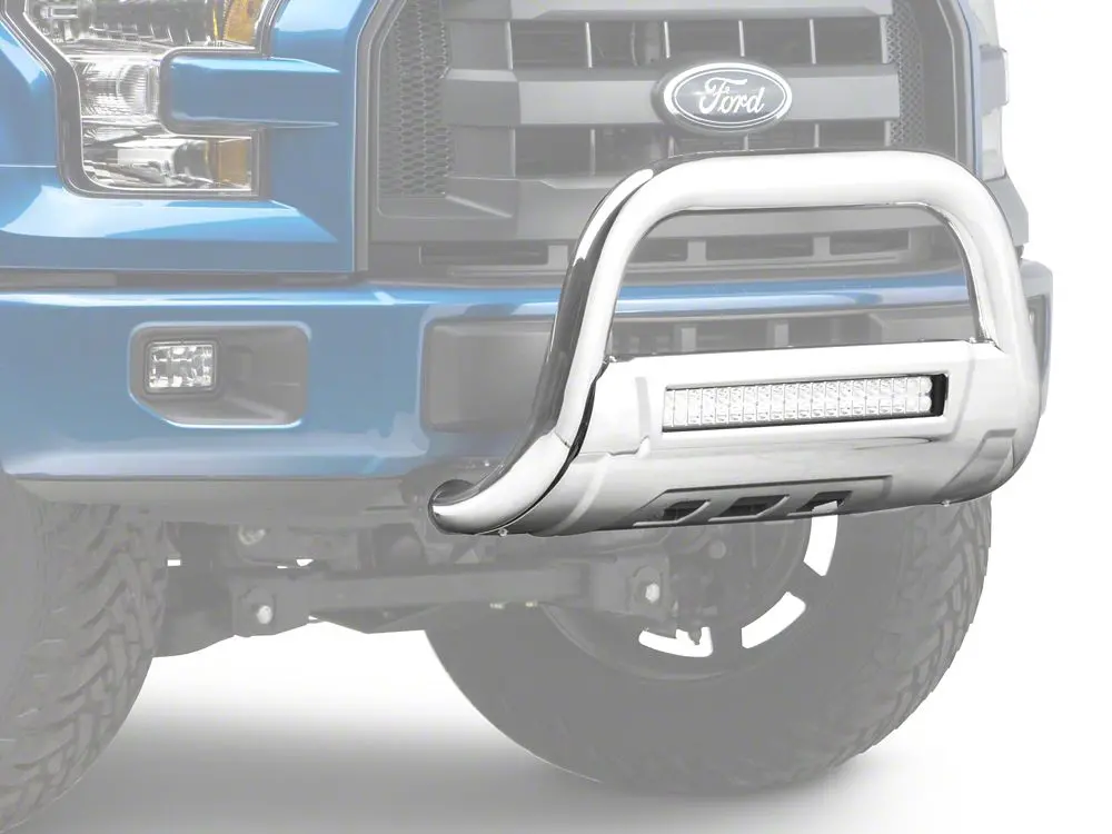 Barricade HD Stainless Steel Bull Bar with Skid Plate and 20-Inch Dual-Row LED Light Bar – Fits 2004–2025 Ford F-150 (Excl. Raptor)