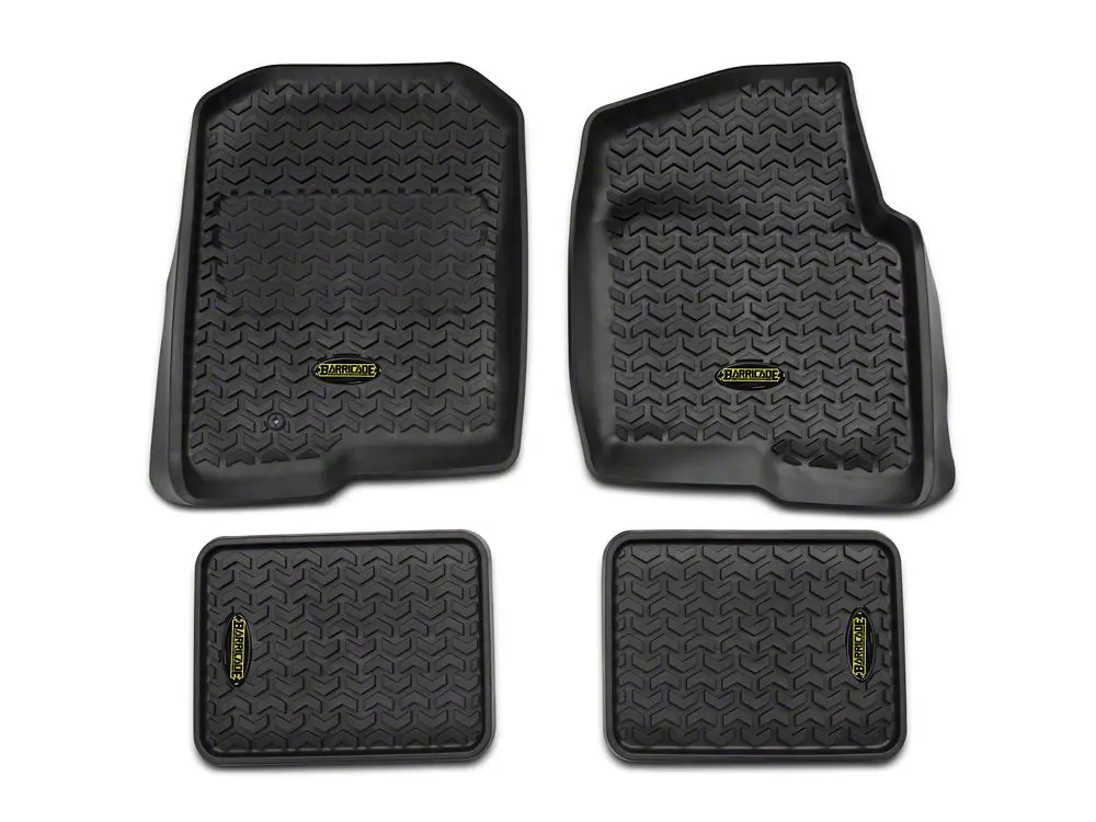 Barricade Black Front and Rear Floor Mats – Fits 2004–2008 Ford F-150 SuperCab & SuperCrew