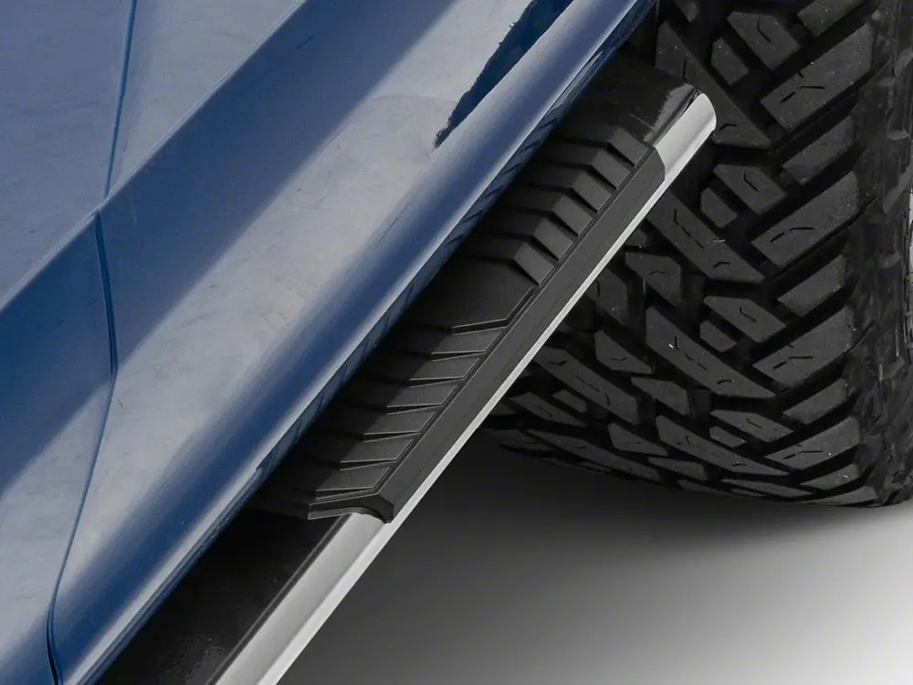 Barricade 4-Inch Flat Oval Running Boards; Stainless Steel (15-25 F-150 Supercab) 2