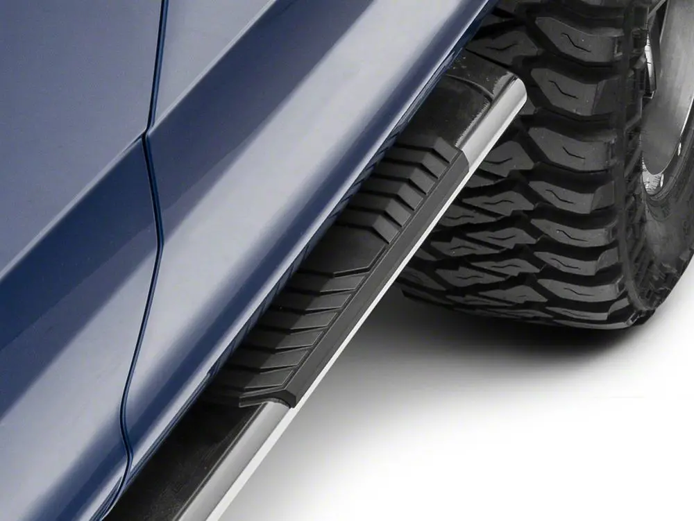 Barricade 4-Inch Flat Oval Running Boards; Stainless Steel (15-25 F-150 Supercrew) 2