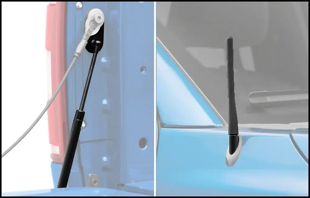 Barricade Tailgate Assist System + Off-Road Antenna – 6.5-Inch Black, Fits 2015–2025 Ford F-150