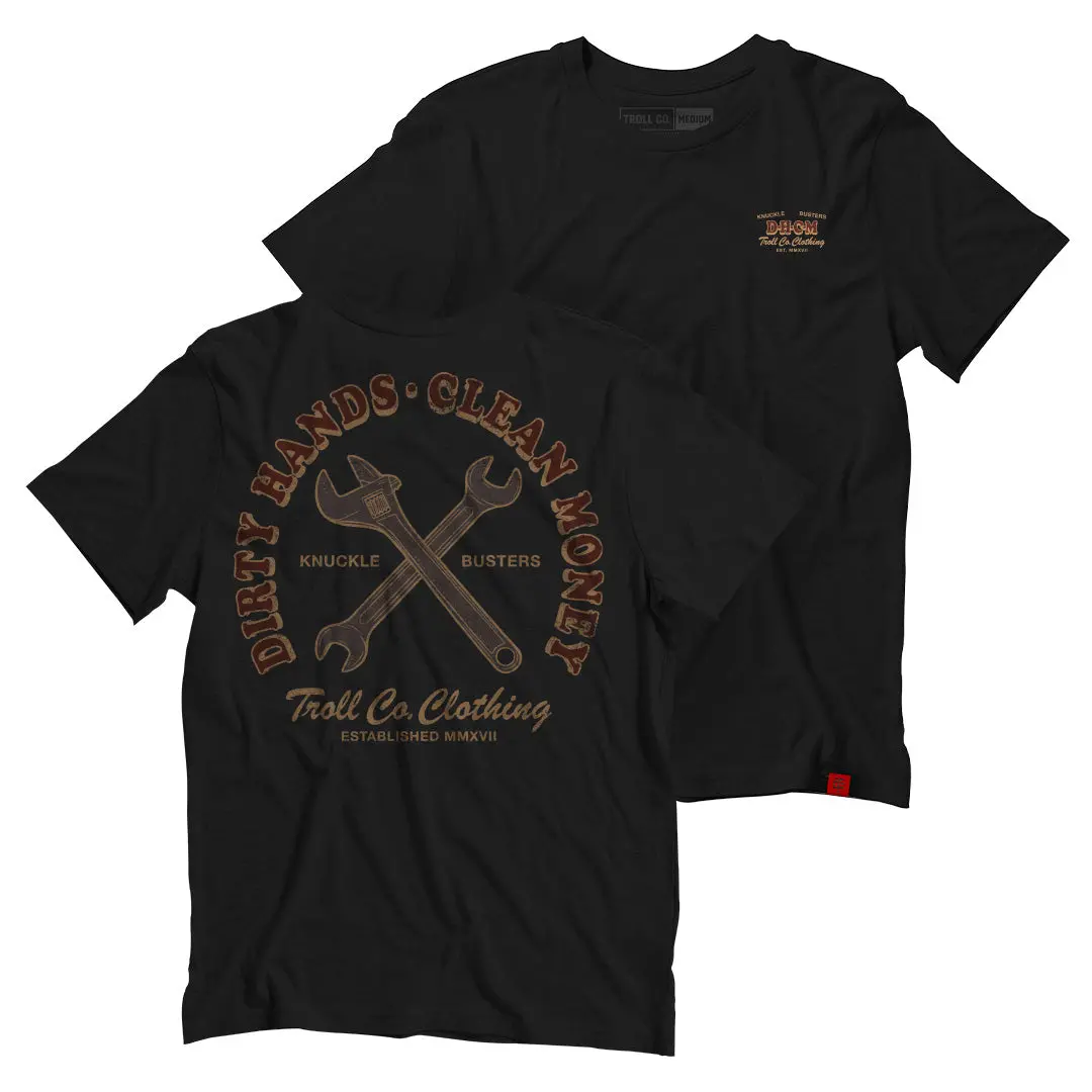 Retro Knuckle Buster Tee, Black 1