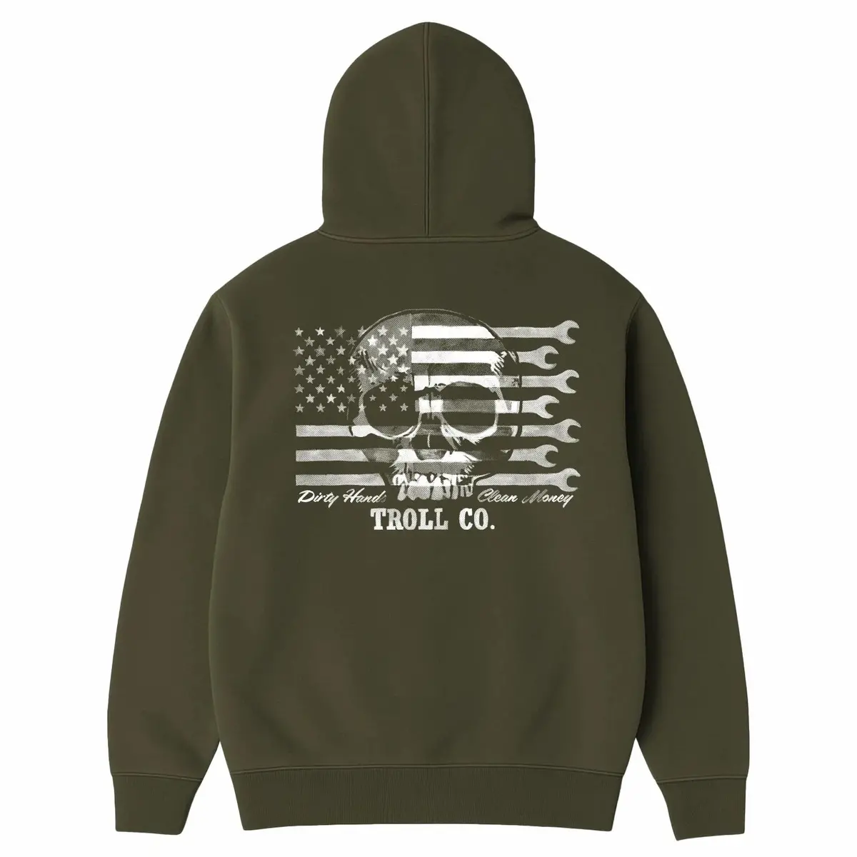 Flagship Skull Hoodie- Military Green 1