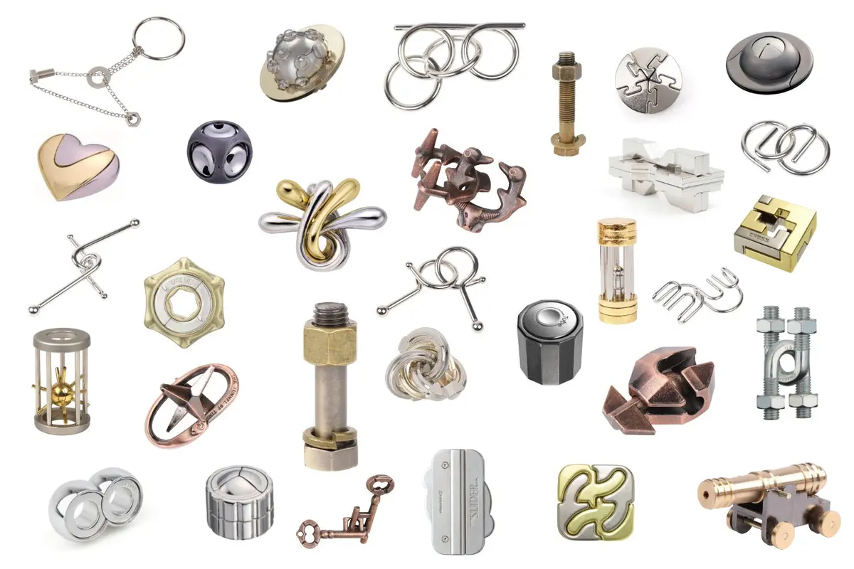 Exclusive Metal Puzzle Library: 31 Unique Brain Teasers By Hanayama And Tetso 1