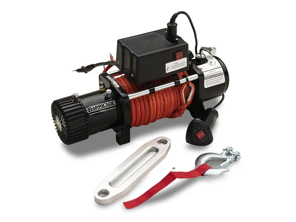 Barricade 10,000-Pound Winch with Synthetic Rope – Universal Fit