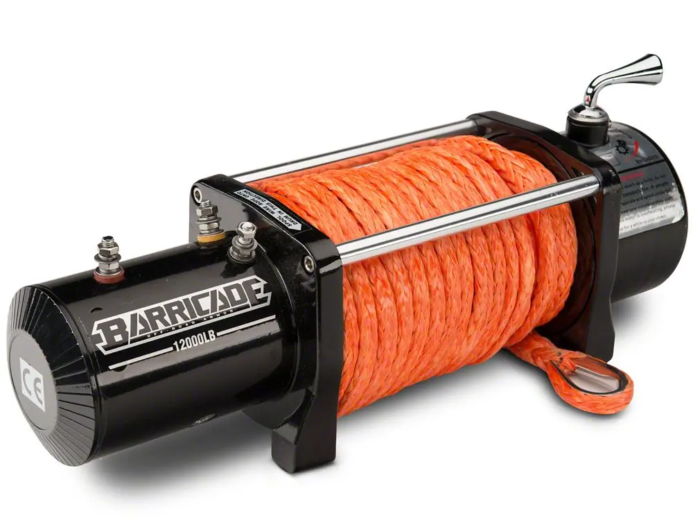 Barricade 12,000-Pound Winch with Synthetic Rope – Universal Application
