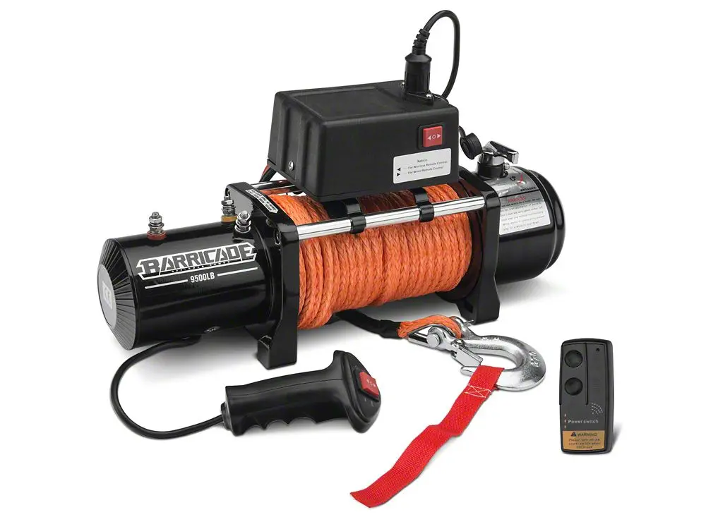 Barricade 9,500-Pound Winch with Synthetic Rope and Wireless Remote (Universal Fit)