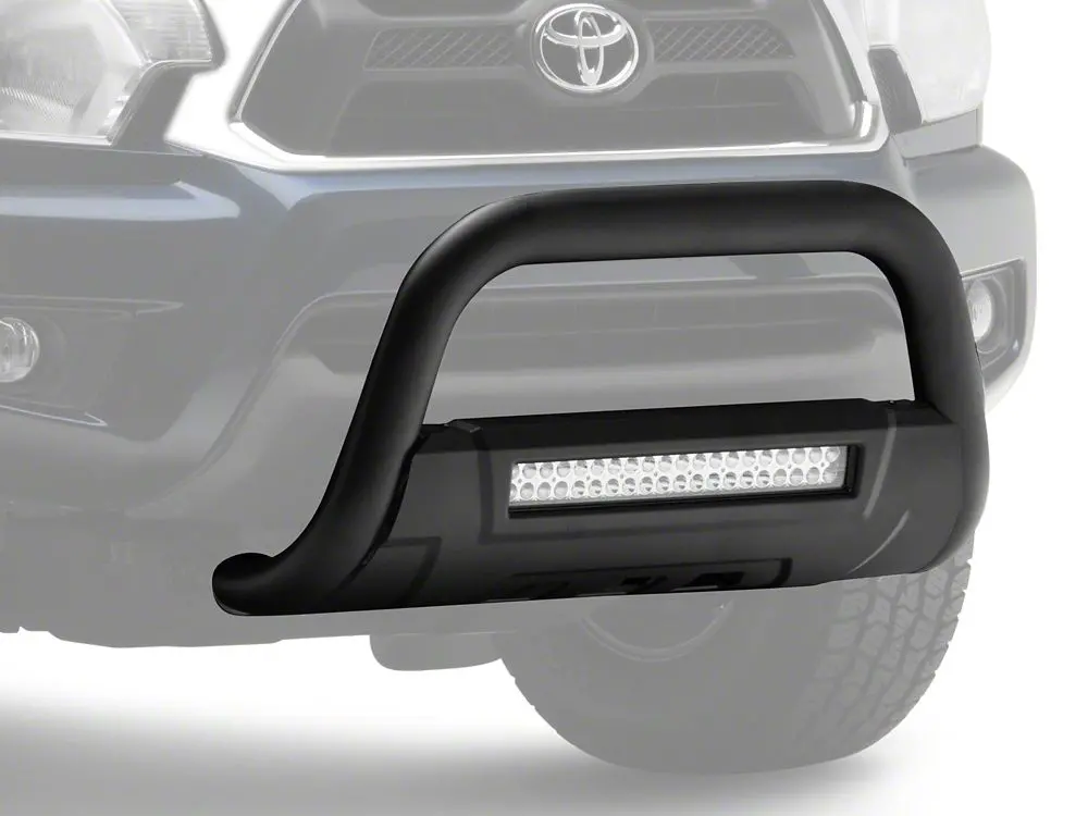Barricade 3.5-Inch Black Bull Bar with Skid Plate and 20-Inch Dual-Row LED Light Bar for 2005–2015 Tacoma