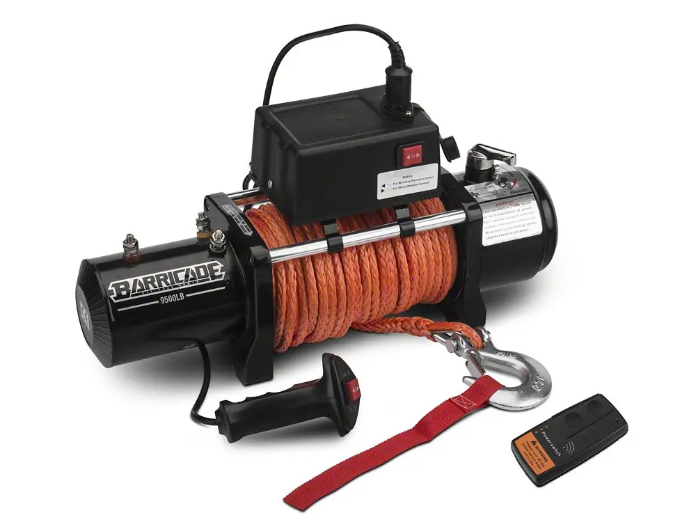 Barricade 9,500-Lb Winch with Synthetic Rope & Wireless Remote (Universal Fit)